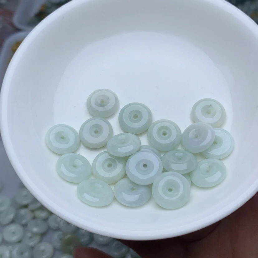 【闪购商品】翡翠手链未镶嵌卡12.6豆绿平安扣20颗