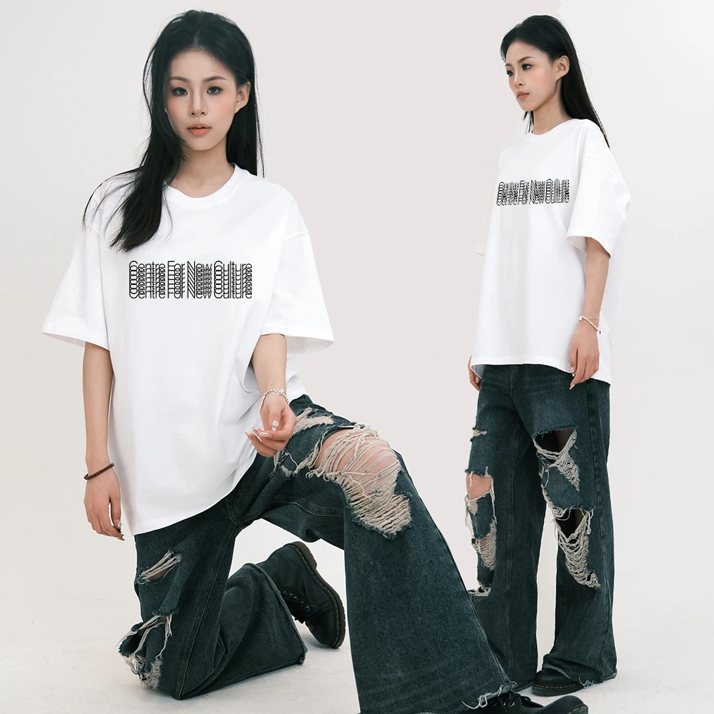 夏季纯棉短袖T恤男女同款休闲百搭款宽松圆领半袖上衣大码打底衫