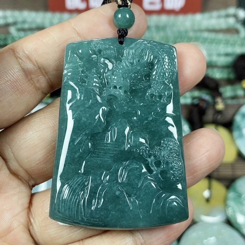 【闪购商品】翡翠颈饰未镶嵌玉吊坠翡翠玉山水龙牌