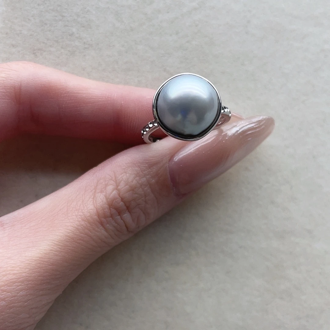 海水珍珠银S925镶嵌戒指130