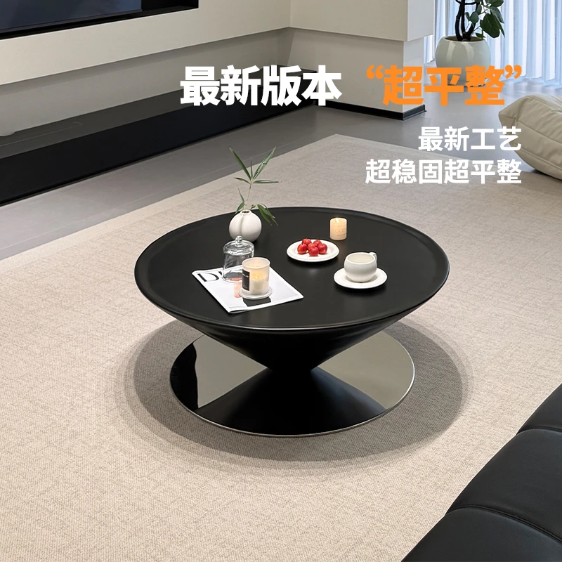 法式新款悬浮飞碟茶几客厅家用小户型设计师新款极简玻璃钢茶几