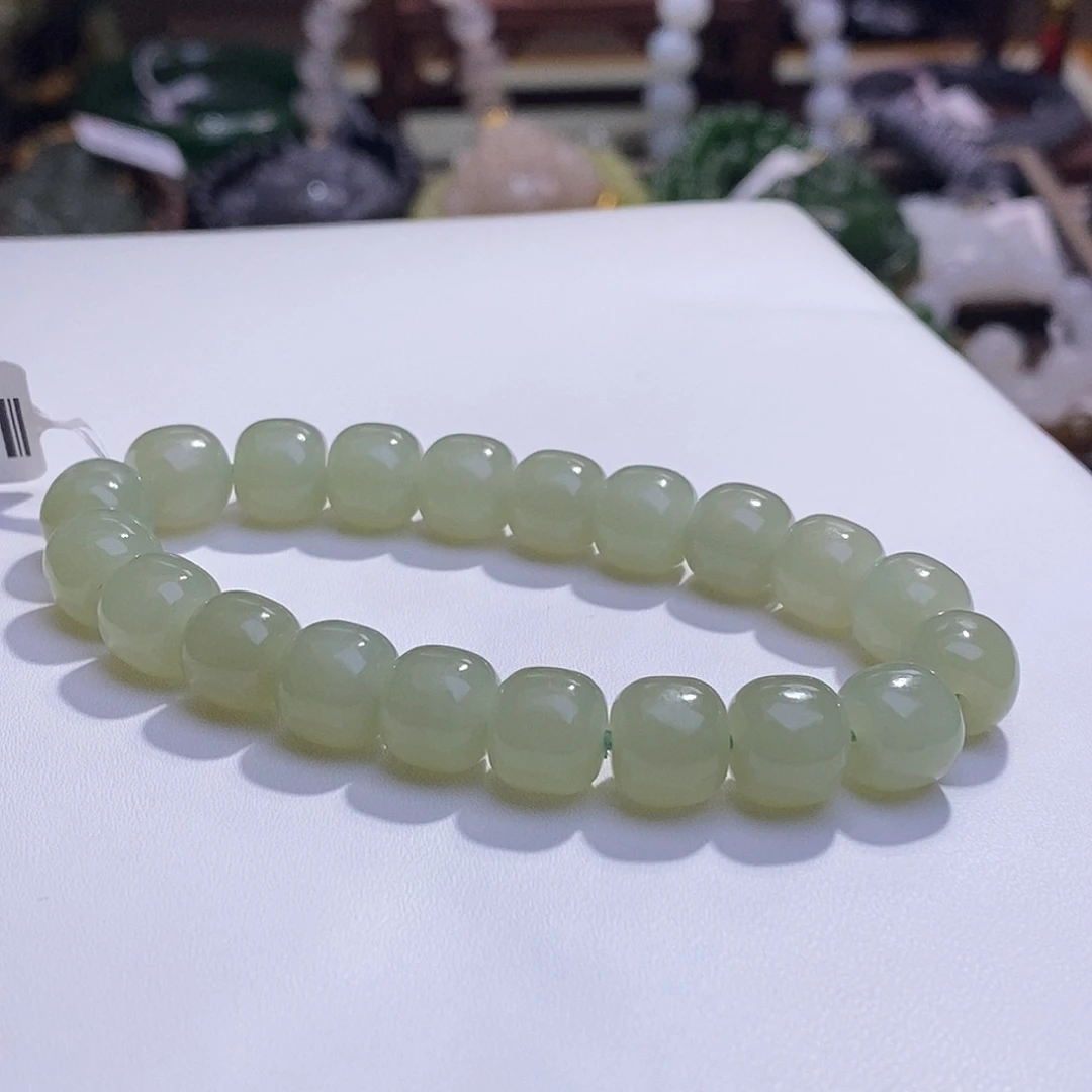 和田玉未镶嵌挂件冰晴水老矿料老型珠手串10m