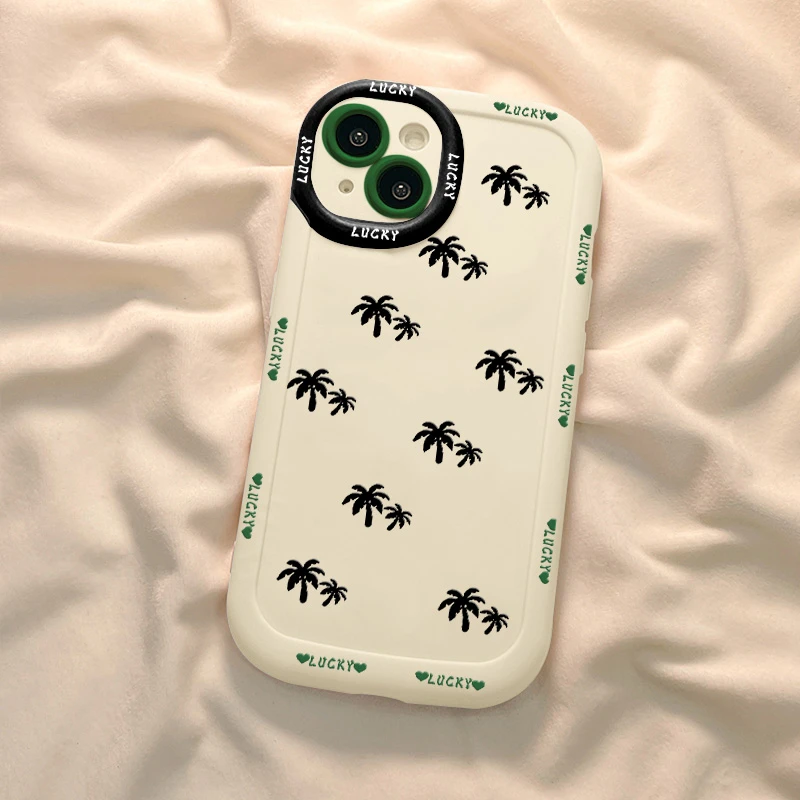 【苹果/华为/荣耀/OPPO/vivo/小米】简约椰树磨砂泡芙手机壳