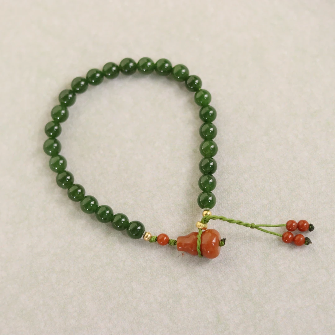 ZC10A18589[原创]碧玉南红手串（多样性发货)