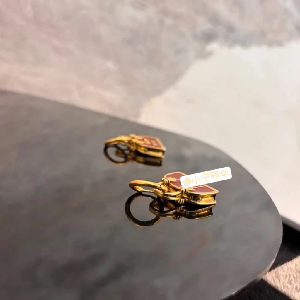 铜合金珐琅耳饰 字母包包耳环EH2317