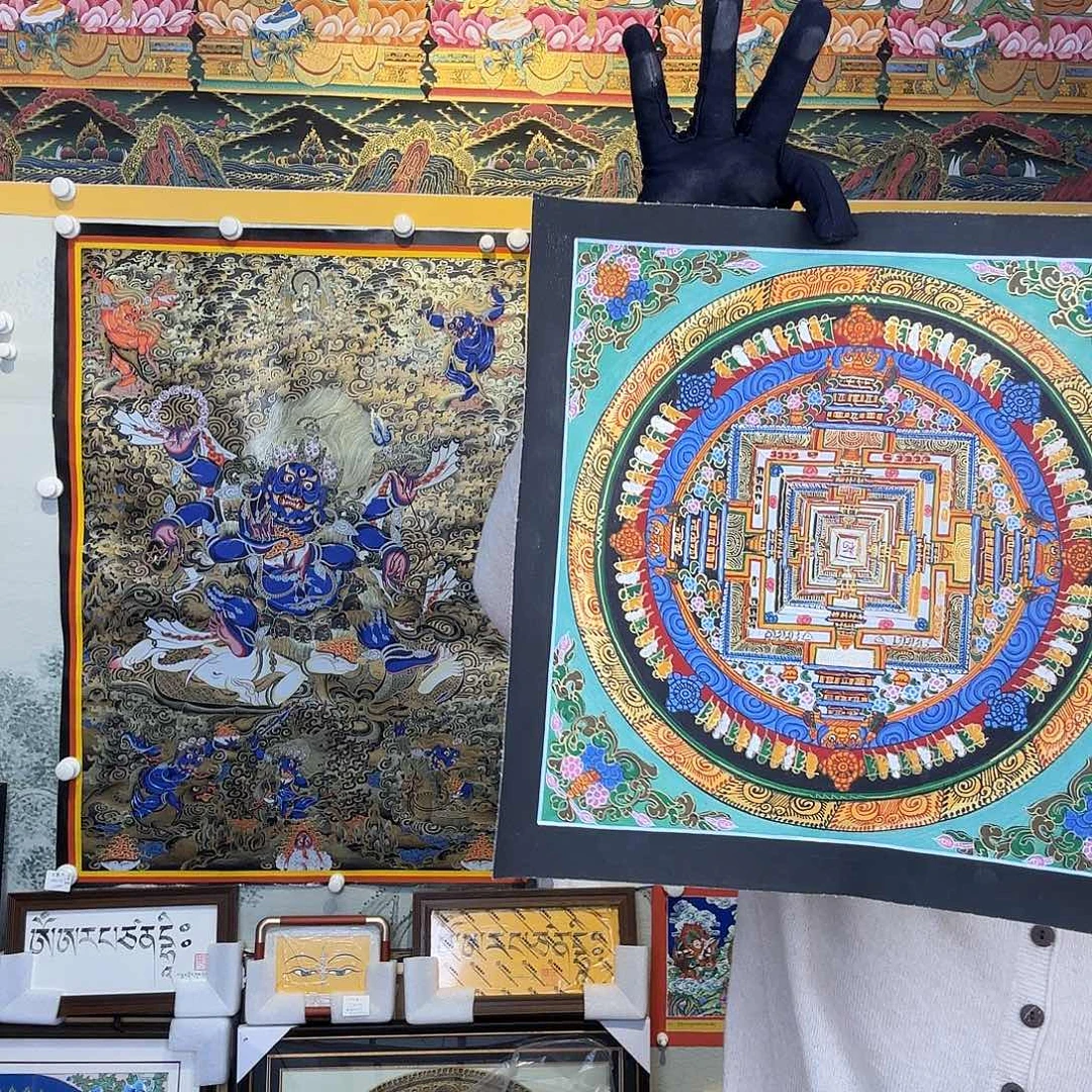 卷轴画纯手绘坛城唐卡27厘米左右