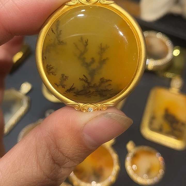石英质玉（黄龙玉）未镶嵌颈饰