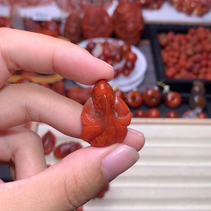 *****未镶嵌南红南红玛瑙金鱼2