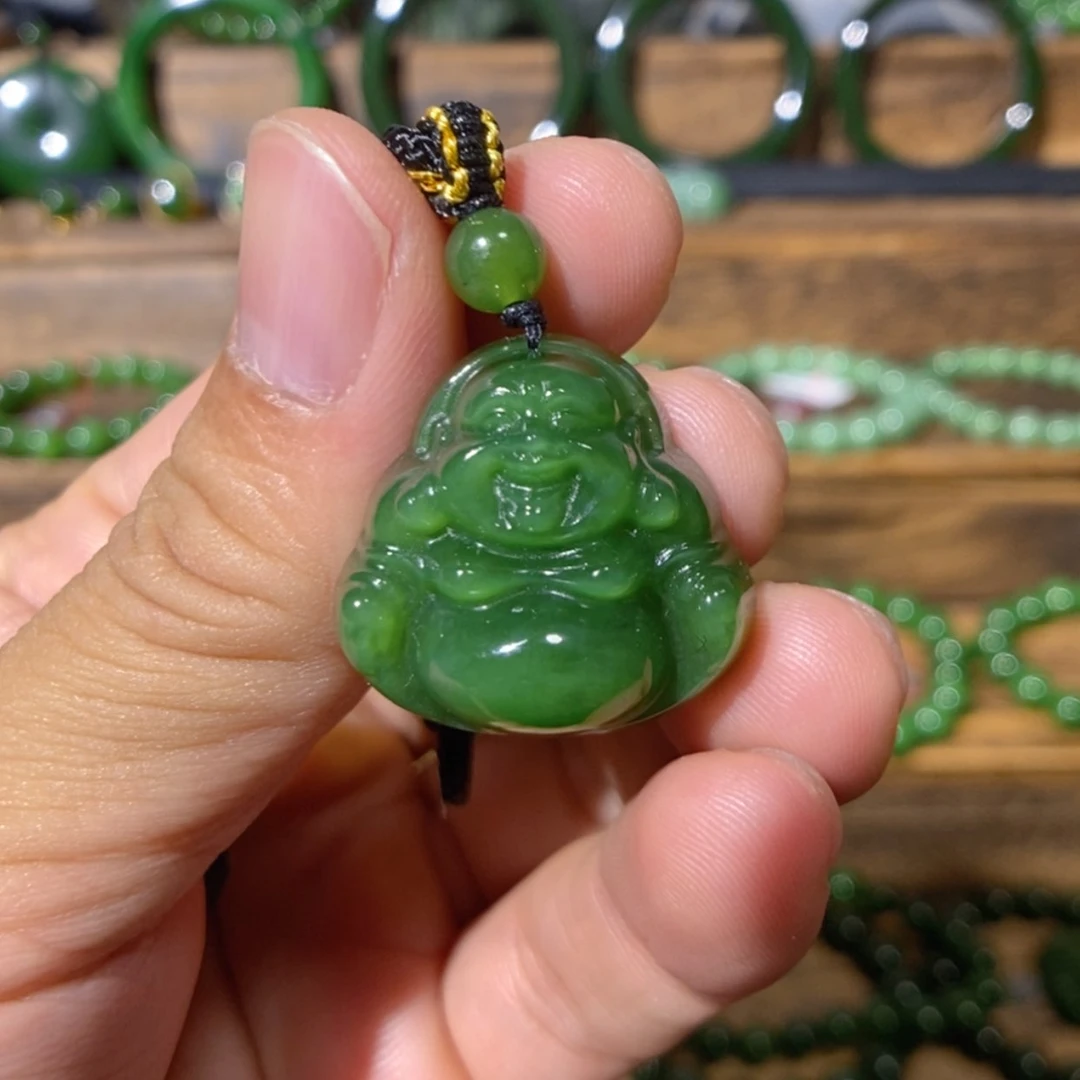 【闪购商品】吊坠(不含链)未镶嵌和田玉俄料辣阳绿佛公 25/11