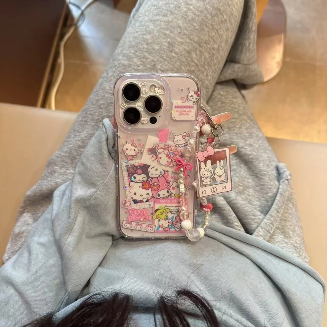 日韩卡通kitty米菲合照适用16pro/16/15Pro/14/13手机壳防摔女新