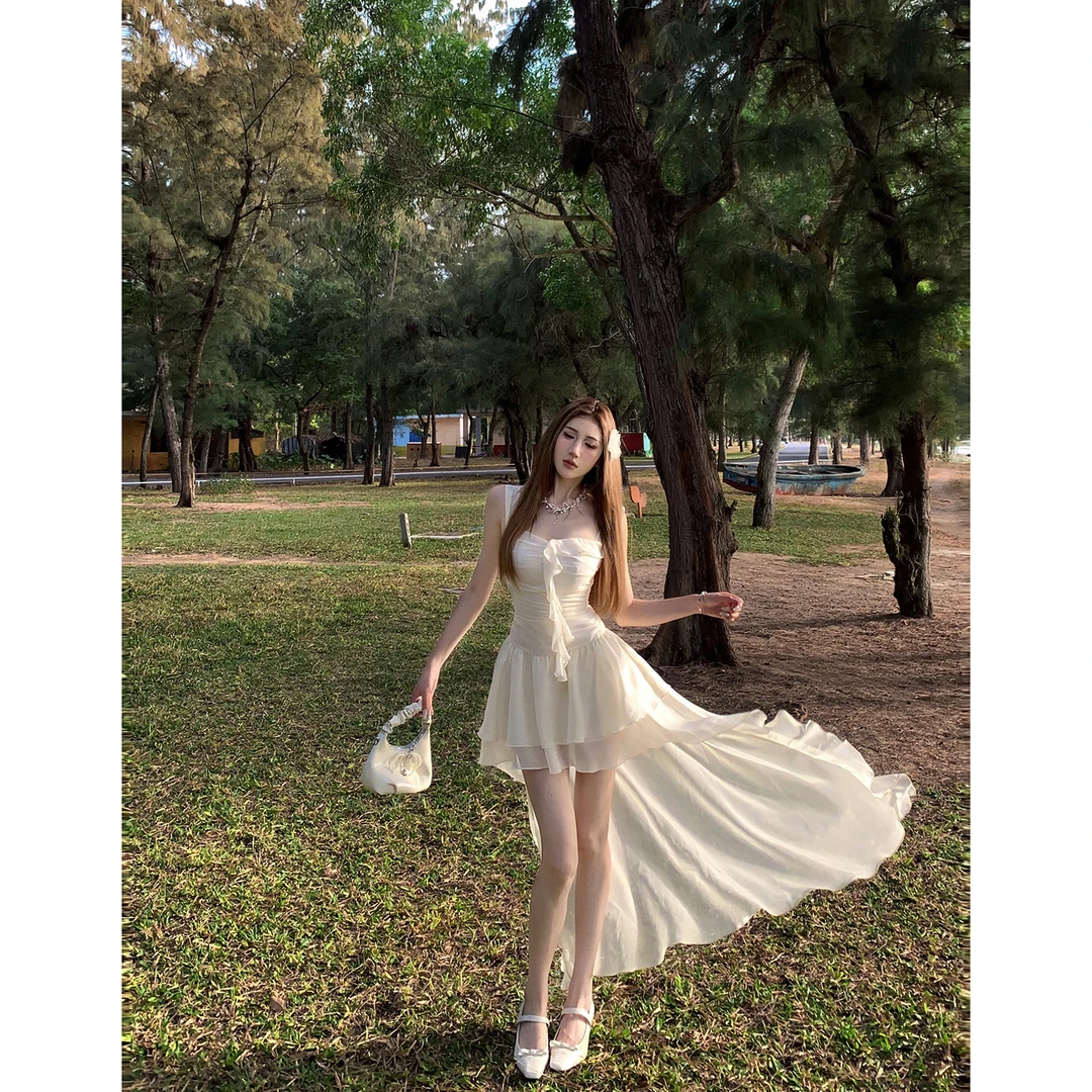 DREAM SEVEN77法式甜美设计感吊带连衣裙女夏纯欲长裙QL86736