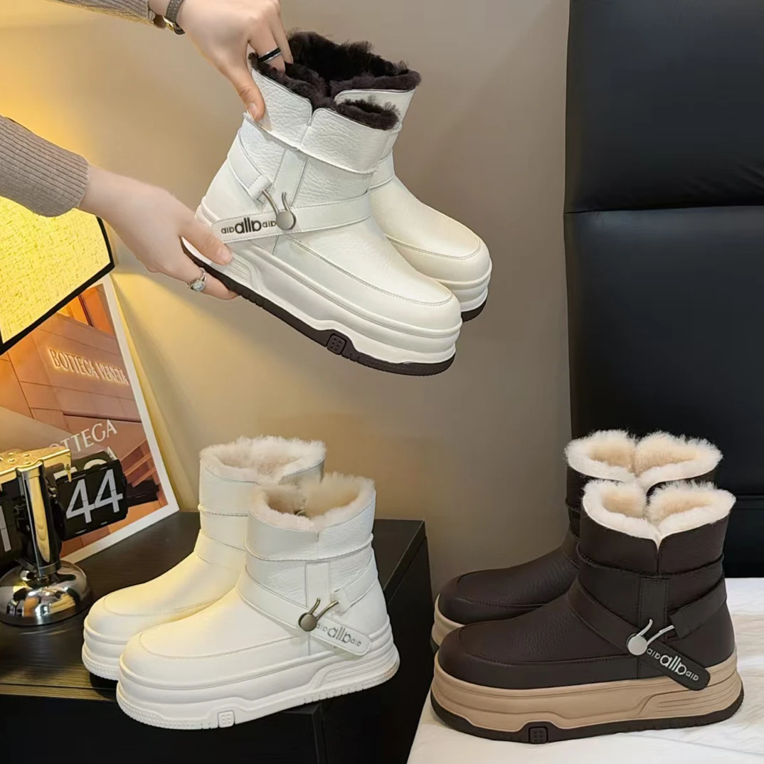 7099 新款厚底加绒加厚保暖百搭冬季雪地靴