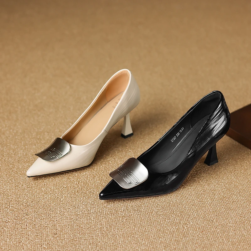 2025春季新款尖头女鞋高跟鞋细跟简约单鞋LF007