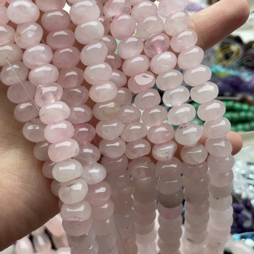 玛瑙/玉髓合金珠宝半成品一条装卡10左右粉水不规则算盘珠