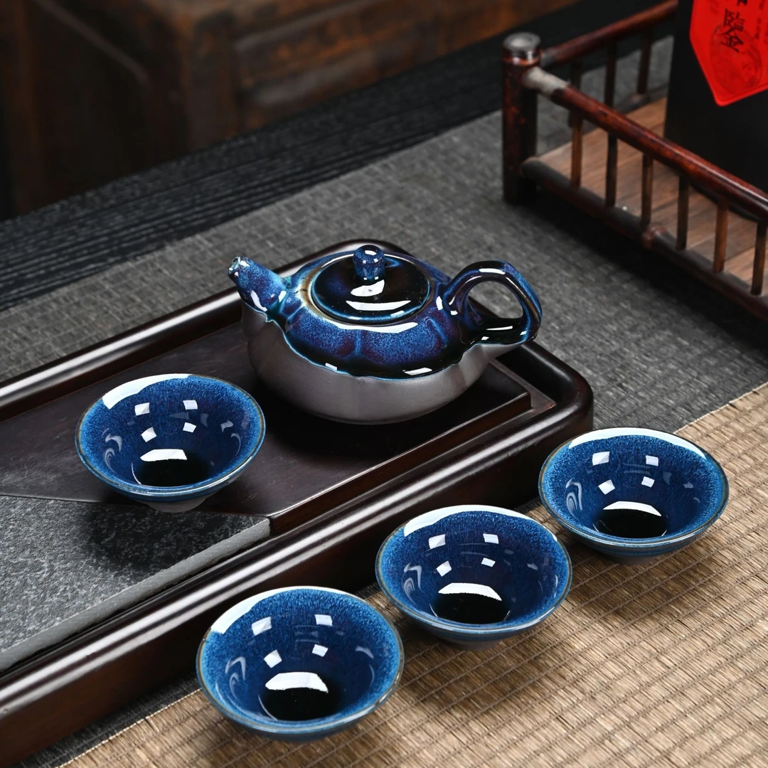 新式兔豪1壶4杯礼盒装陶瓷家用会客送礼陶瓷茶杯