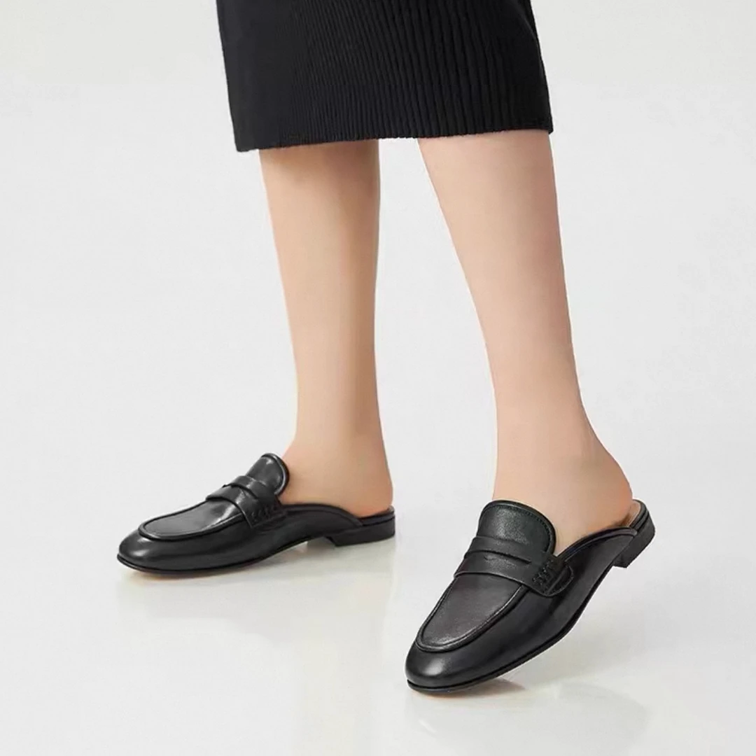 DEEP BREATH深呼吸 半拖鞋外穿平底后空穆勒鞋AX13099