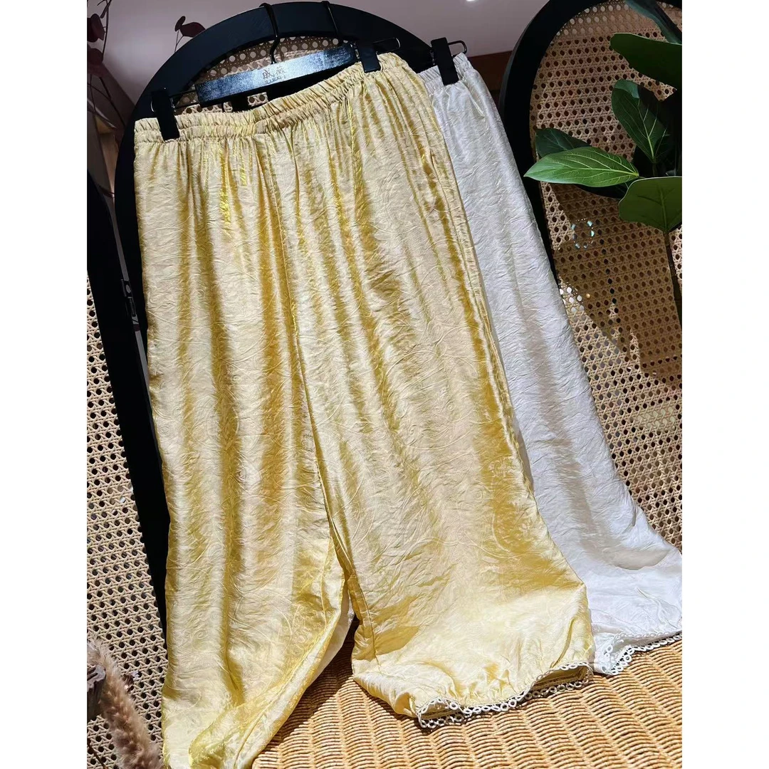 戚薇原创【灯笼裤】长85左右新款新中式国风人丝裤子