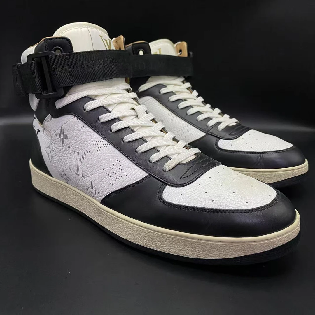 95新 LouisVuitton/路易威登 【JM特惠】40.5欧 黑白印花高帮鞋jm25