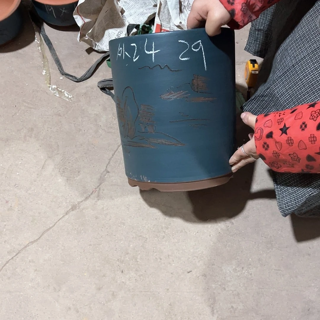 紫砂花盆高桶盆一个