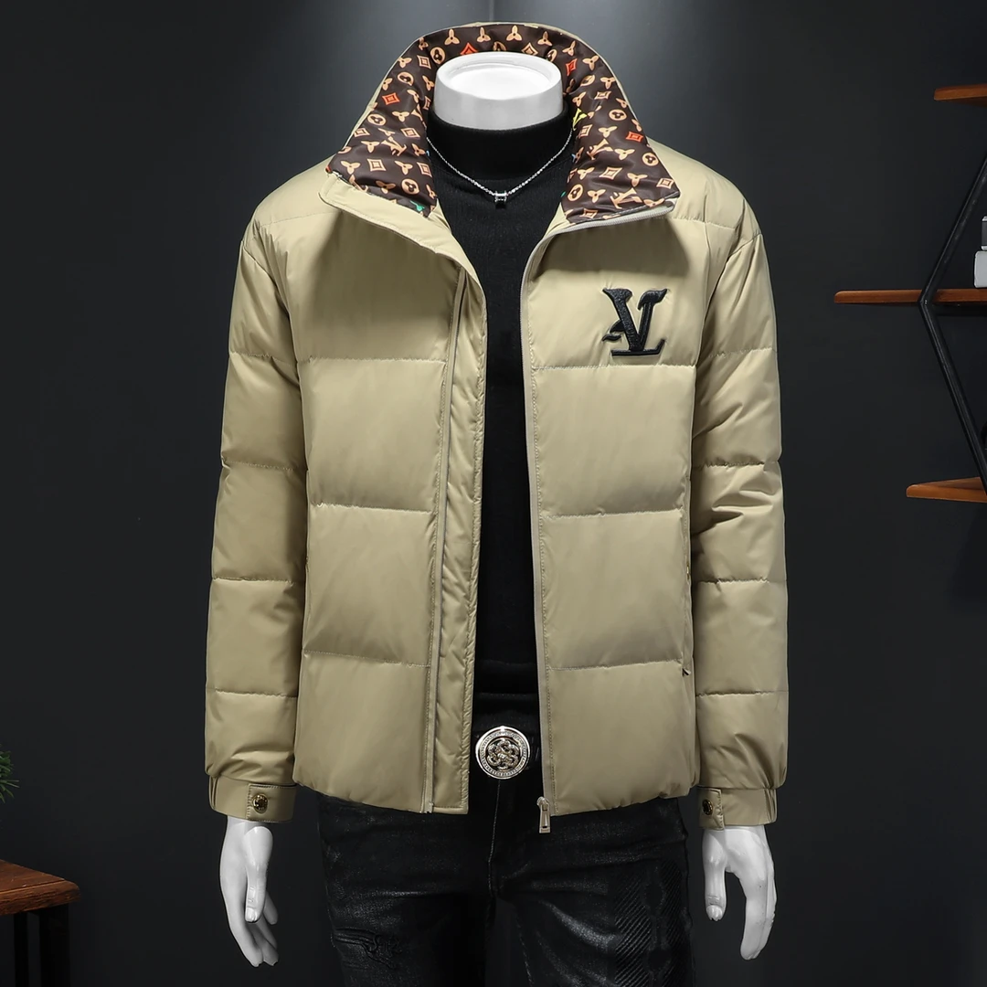 欧货高端立领羽绒服男时尚青年白鸭绒冬装欧洲站潮牌大码保暖外套