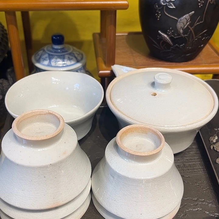 蜜安罐瓷香炉锡茶则