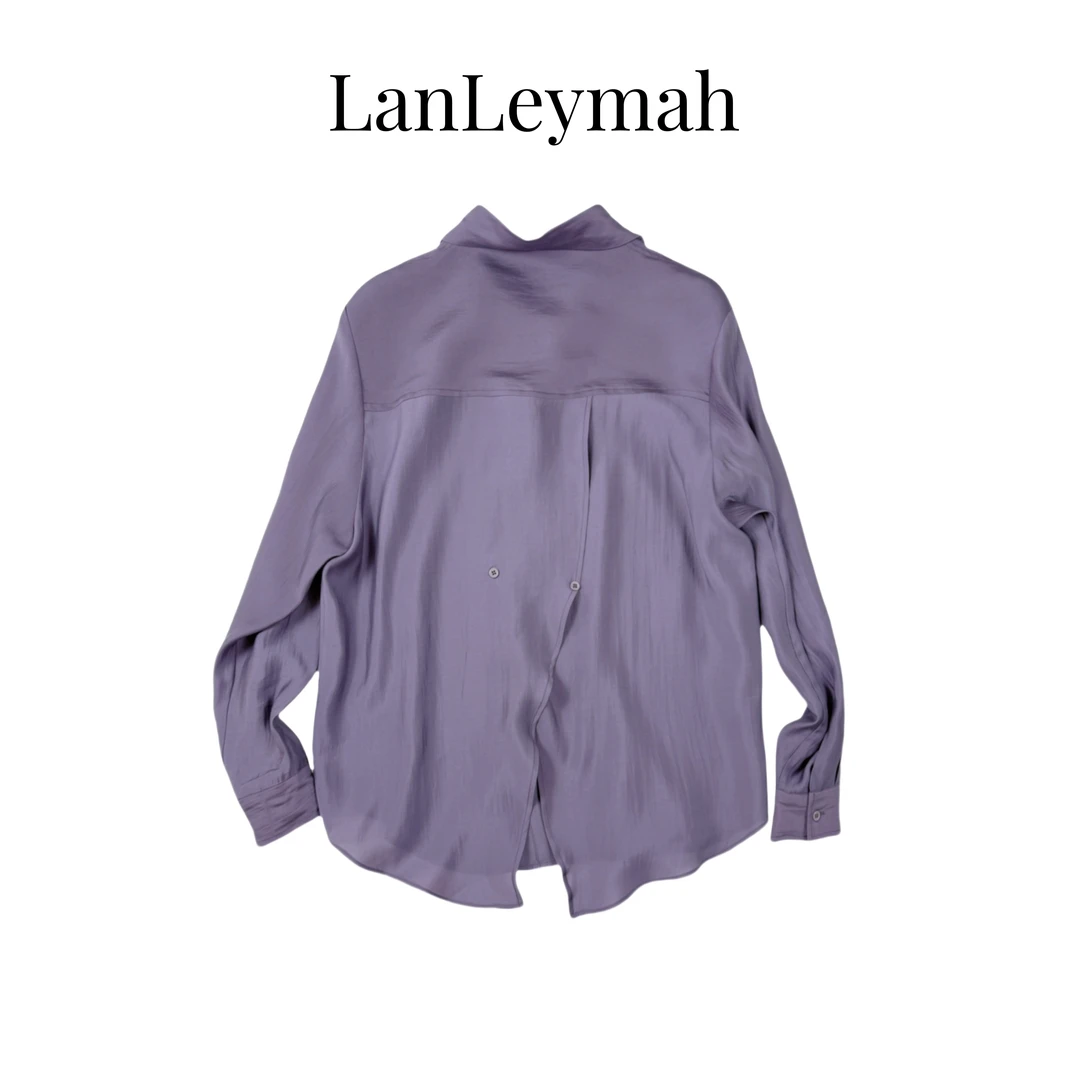 LanLeymah【燕尾衬衫】夏季薄款长袖设计感小众宽松正肩防晒衬衣