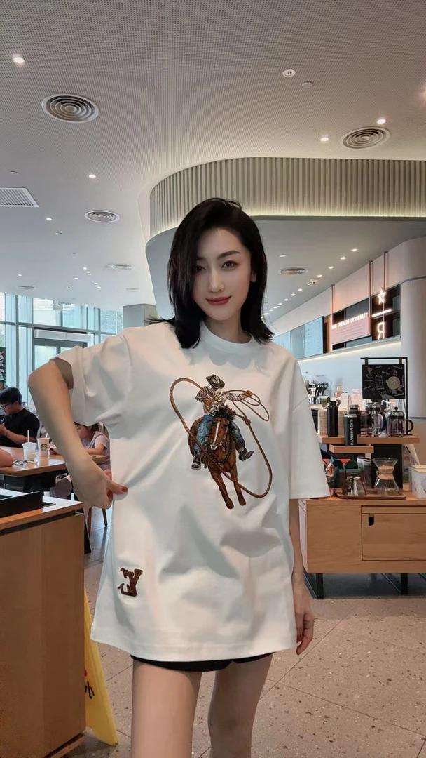 【LIN木木专属】2025夏季宽松时尚潮流百搭休闲简约T恤8034