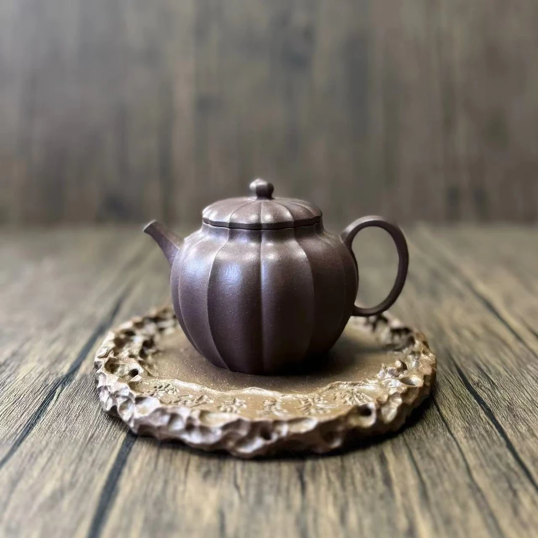茶香紫器 紫泥【筋纹古莲子】宜兴黄龙山原矿手工紫砂壶