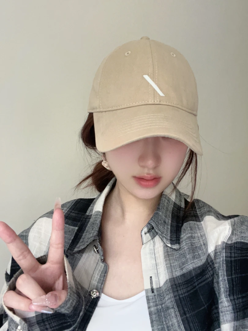 新款斜杠立体刺绣棒球鸭舌帽大脸显脸小宽帽檐大头围加大