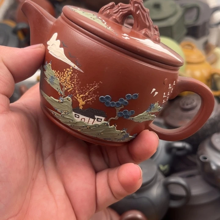 茶壶紫砂紫纱壶瑕疵