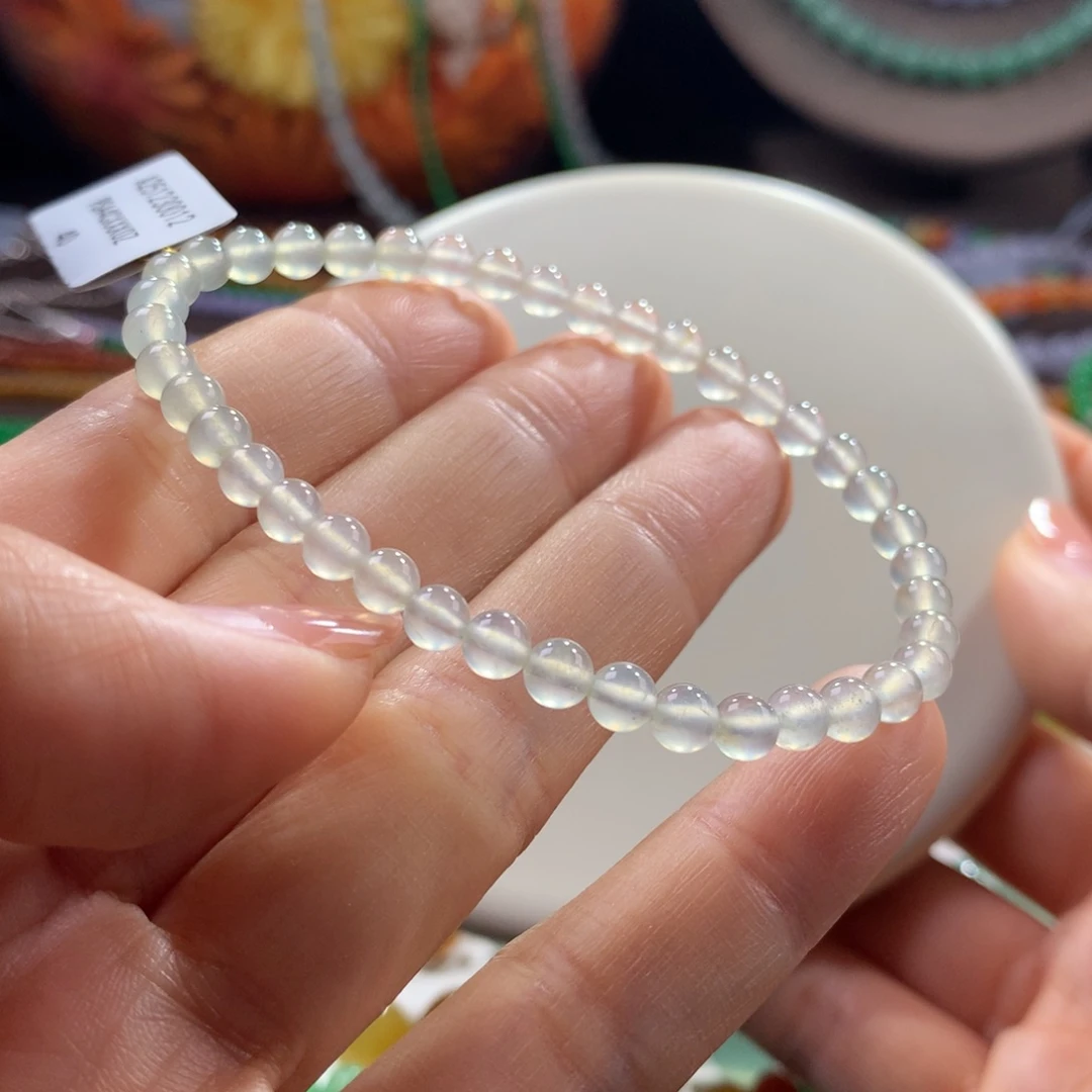 翡翠未镶嵌手链高冰玻纯净冰糖雪梨黄卡4.6