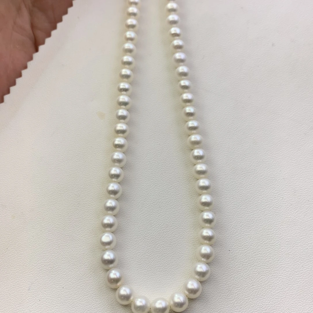 淡水珍珠银S925镶嵌项链