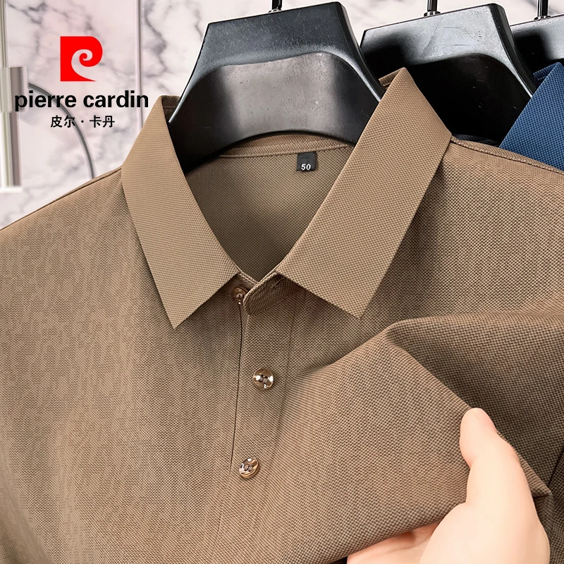 皮尔卡丹高端冰丝短袖polo衫男士翻领商务休闲夏季简约