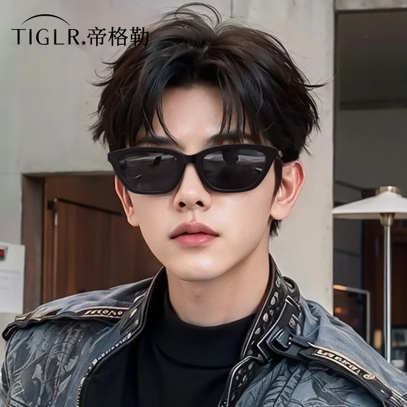 帝格勒猫眼墨镜男高级感2025新款防紫外线男士开车专用偏光太阳镜