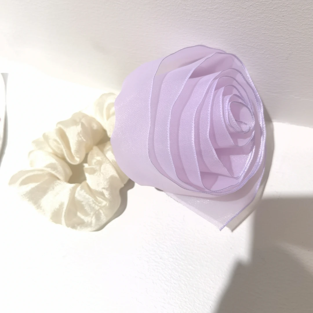 A641紫色纱纱花朵肠圈