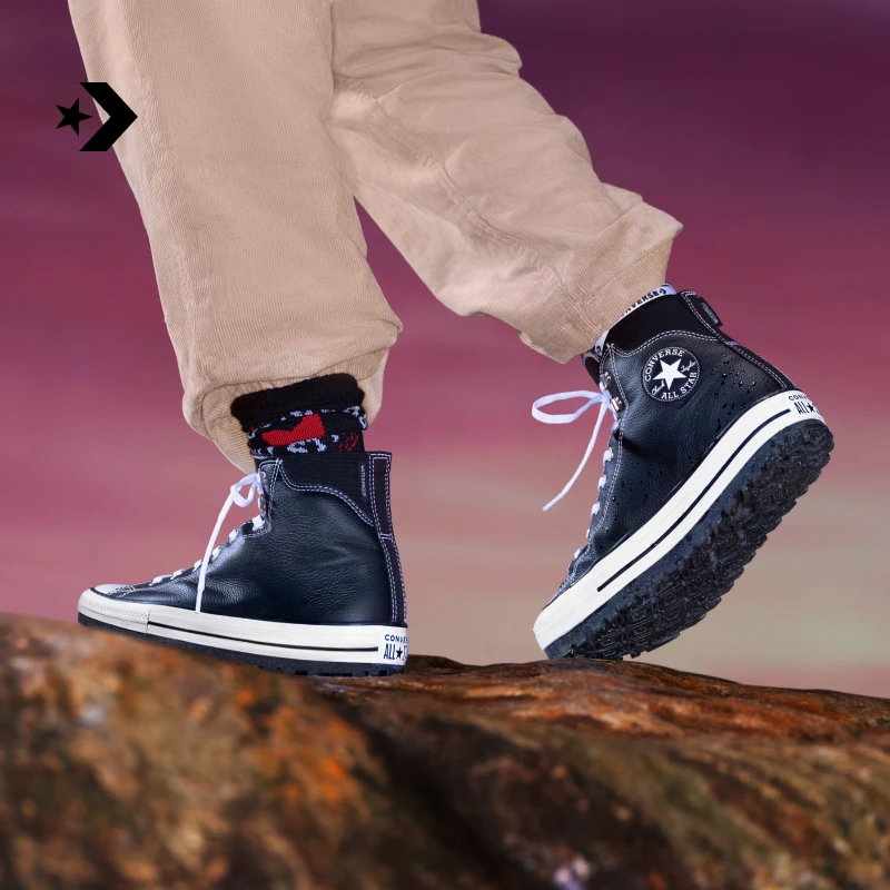 CONVERSE匡威官方 厚爪All Star男女防泼水皮质休闲靴A04480C