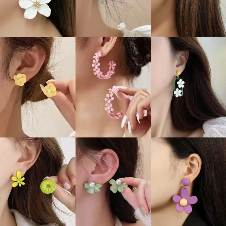 铜合金耳饰 甜美素款上班族耳饰耳钉小清新气质女饰品200-250