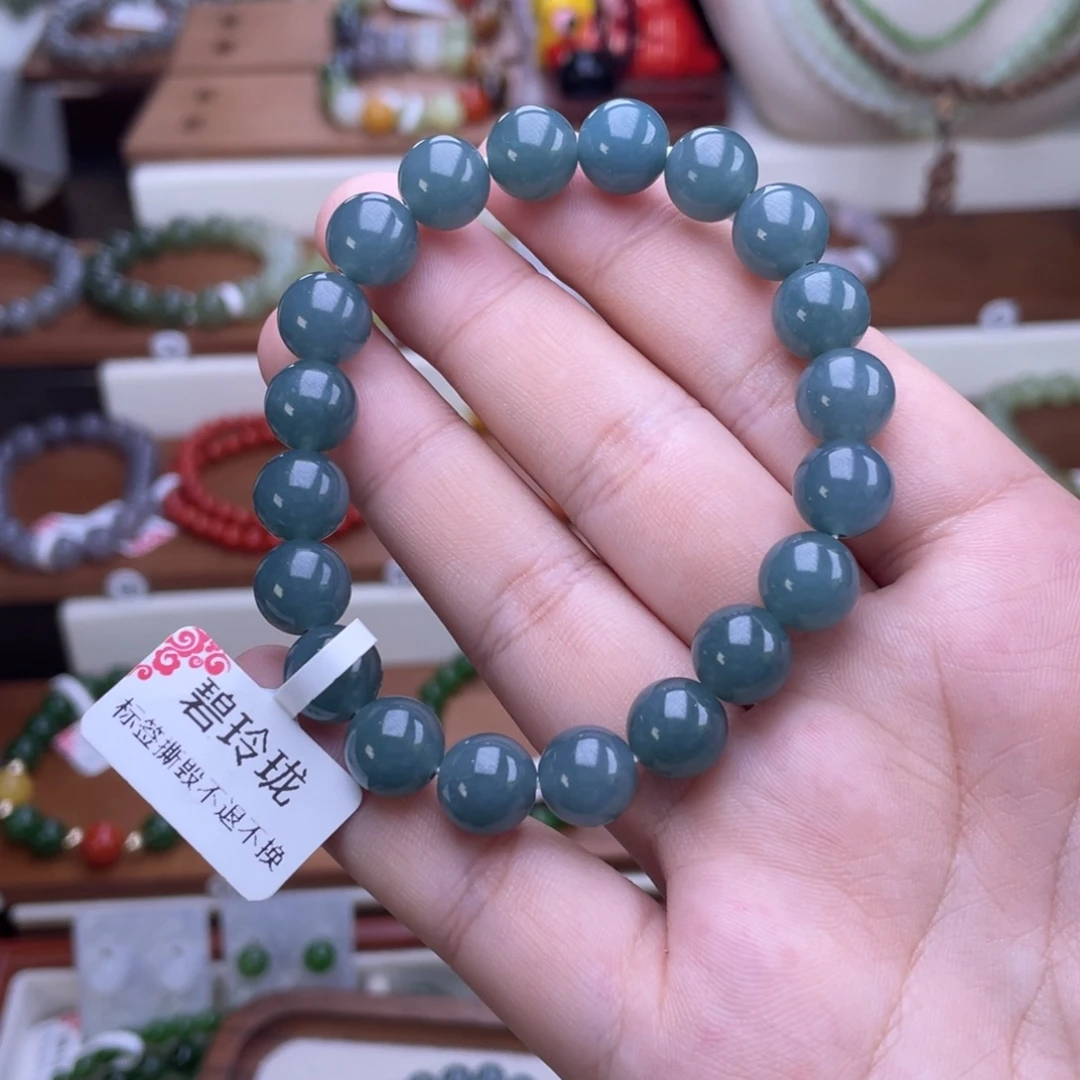 未镶嵌手串和田玉蓝水10mm