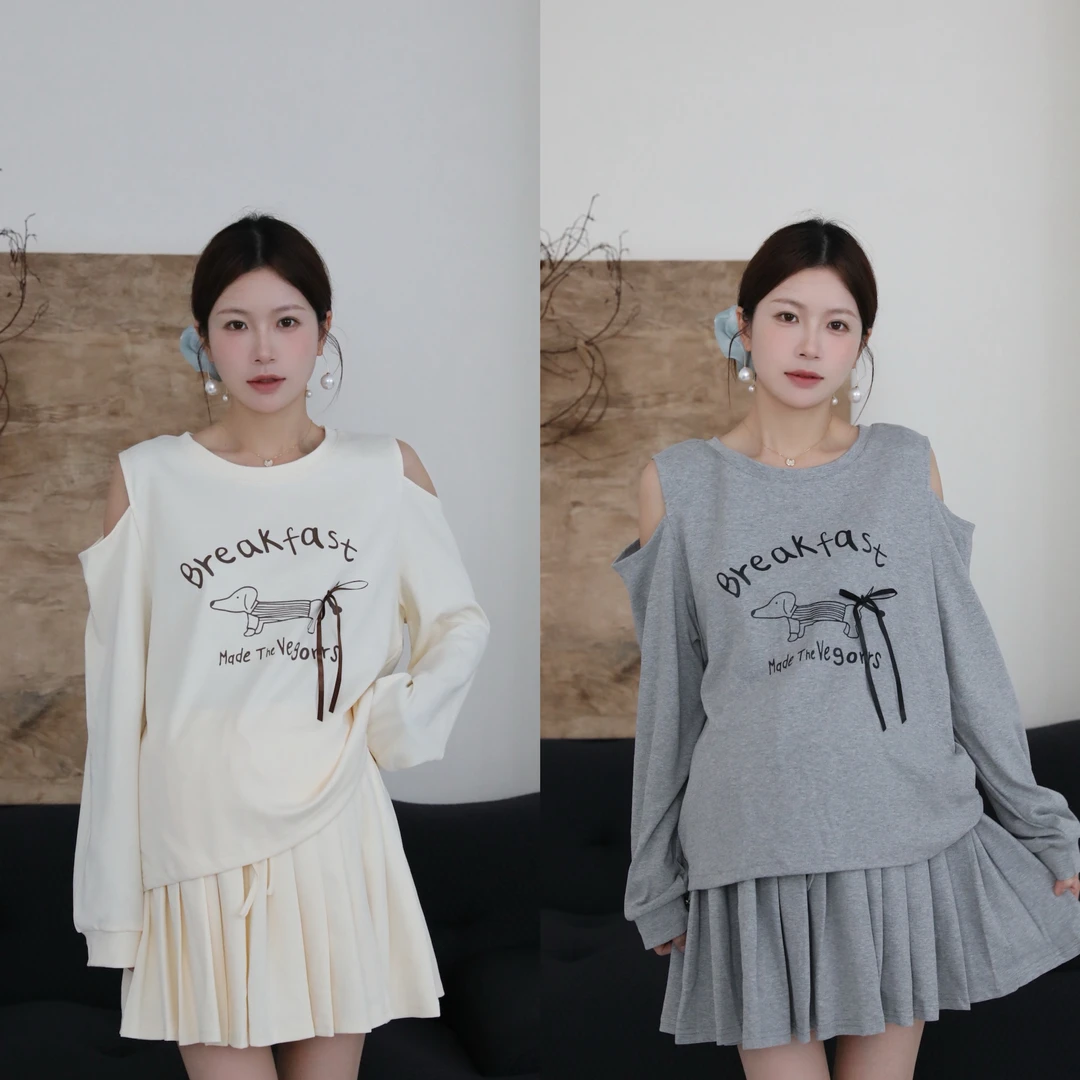 senenmu 露肩百褶套装 新款时尚减龄小个子孕妇装套装