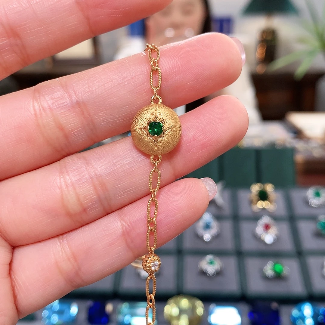 石榴石手链银S925镶嵌沙弗莱手链