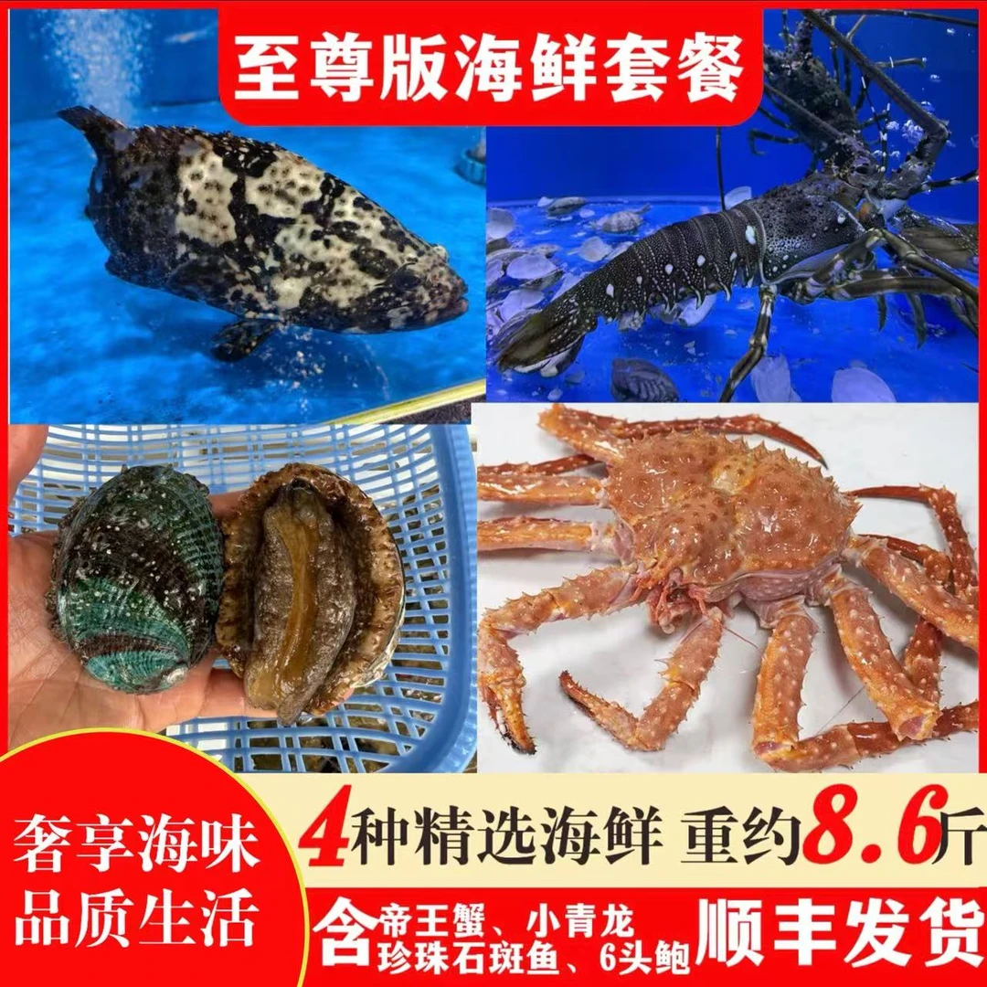 【D至尊版】5-8人份海鲜套餐 盖冰发货 活发保鲜不包活 适节日中秋