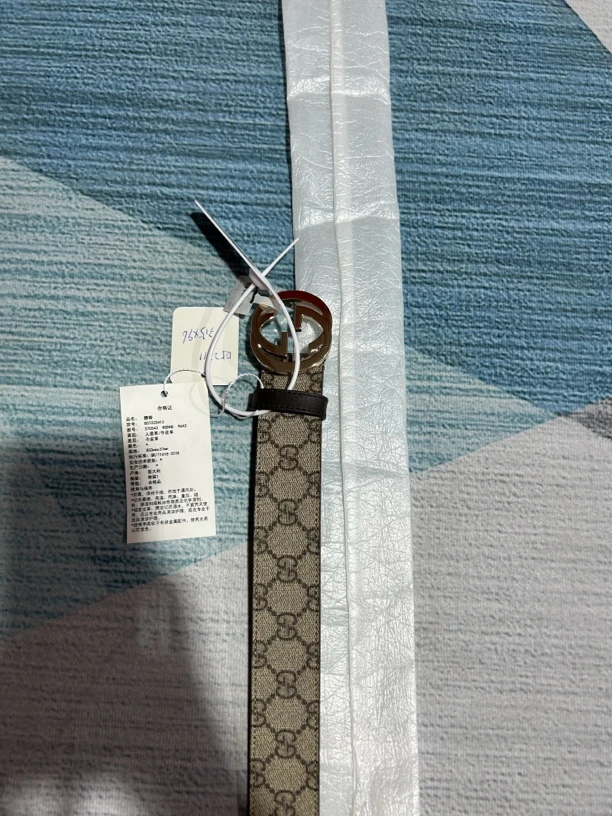 未使用 GUCCI/古驰 银色双G满印老花腰带