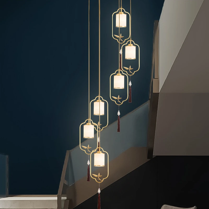 新中式全铜小吊灯餐厅吧台客厅背景墙卧室床头走廊过道国风全铜灯