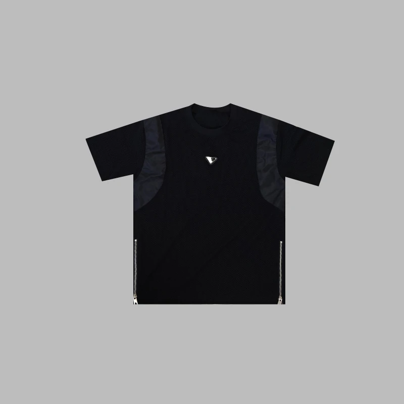 冰丝拼接三角标T恤