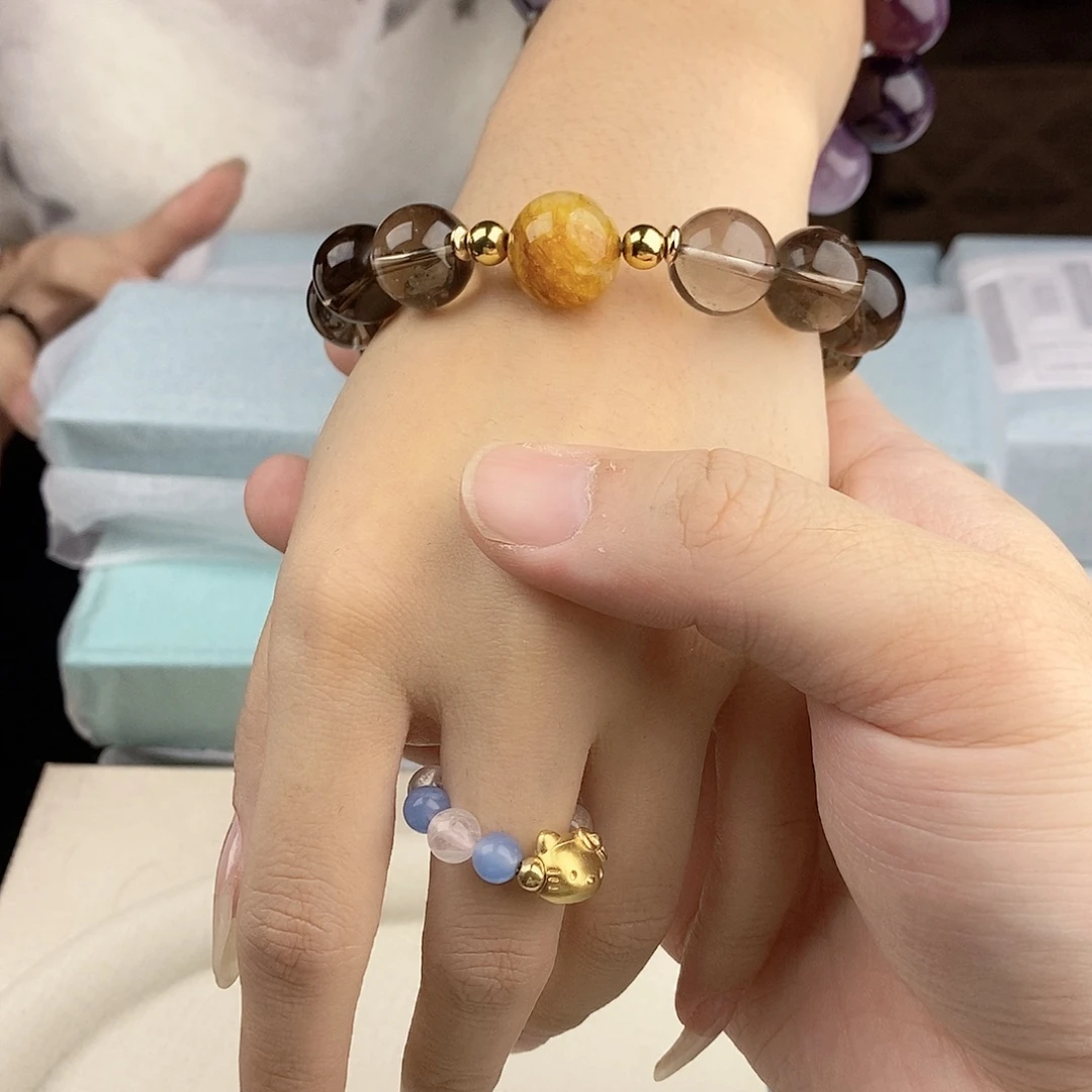 手链水晶银S925镀金镶嵌