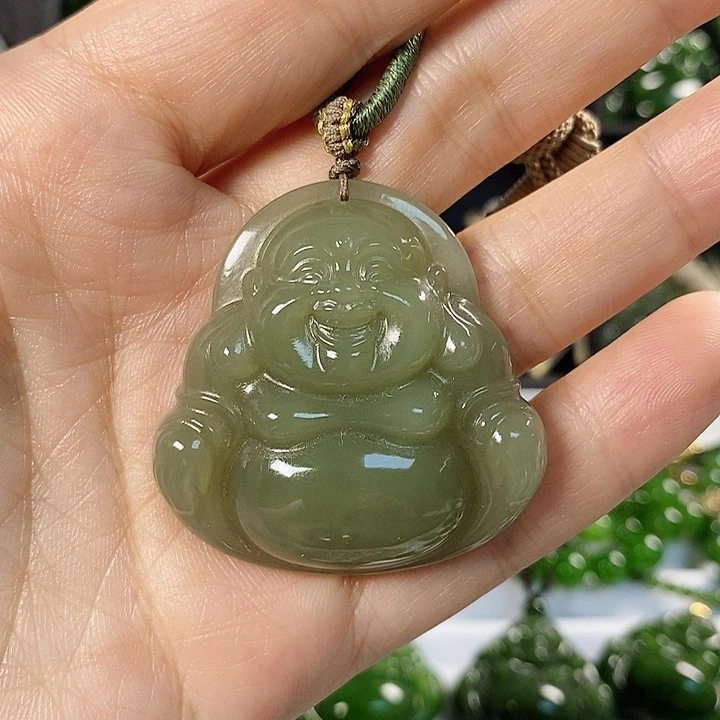 和田玉未镶嵌吊坠(不含链)40mm