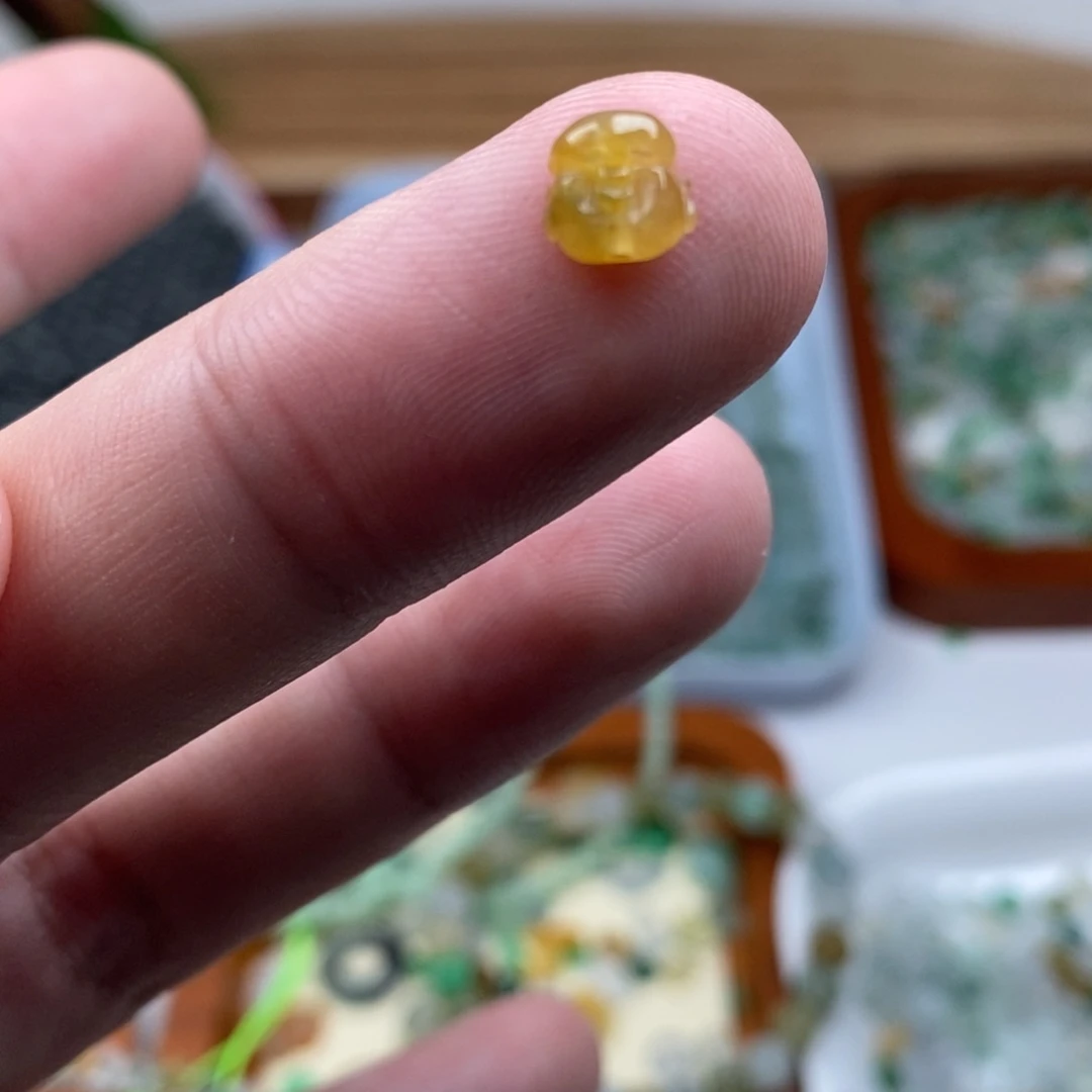 翡翠散珠佛头diy一个