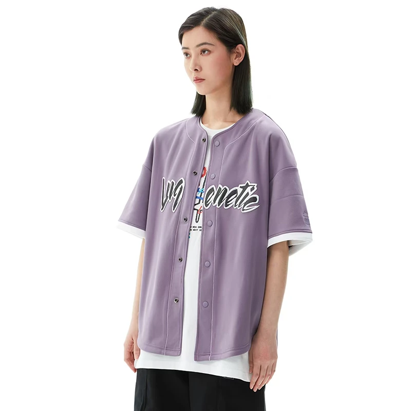 (直播）-李宁LNG高端系列涂鸦短袖宽松棒球服外套男女同款LFDS009