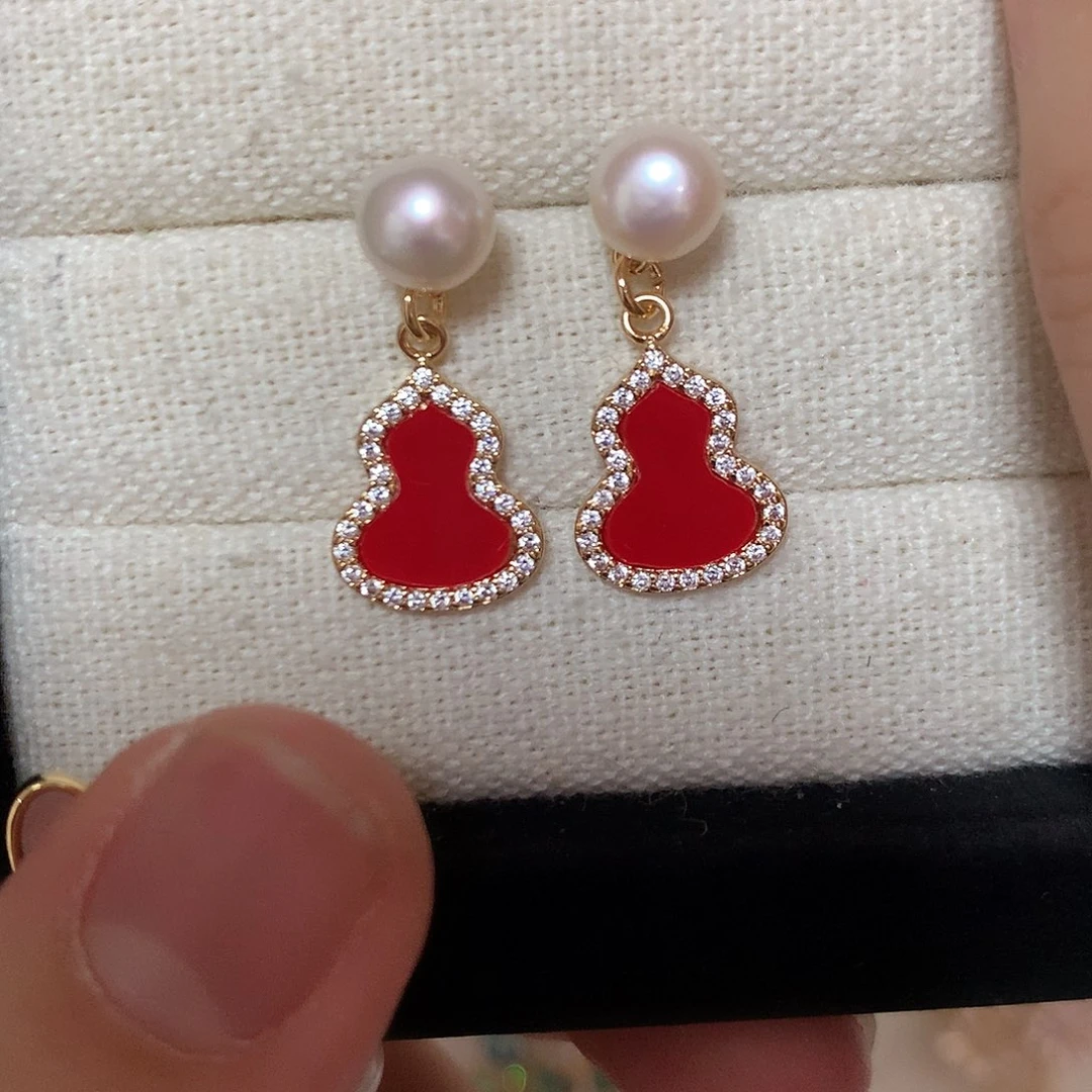 淡水珍珠耳饰合金