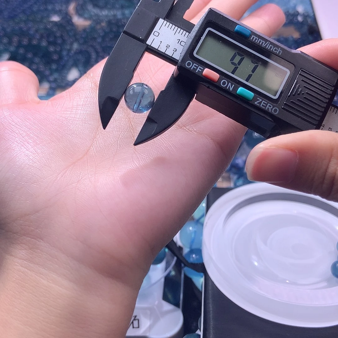 未镶嵌手串海蓝宝石毕业鬼蓝9.6mm120元（叠拍2件）